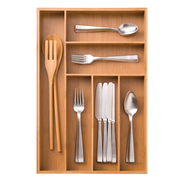 Seville Classics Bamboo Drawer Organizer Tray Bamboo