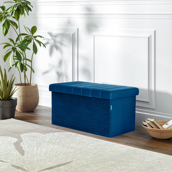 seville classics Channel Tufted Storage Trunk OTTOMANS u0026 BENCHES