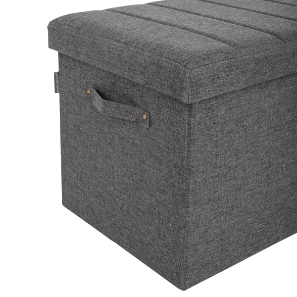 Seville Classics Channel Tufted Storage Trunk With Handles OTTOMANS U0026 BENCHES