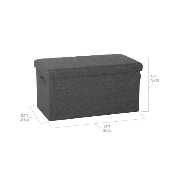 Seville Classics Channel Tufted Storage Trunk With Handles OTTOMANS U0026 BENCHES