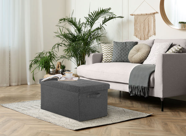 seville classics Channel Tufted Storage Trunk with Handles OTTOMANS u0026 BENCHES