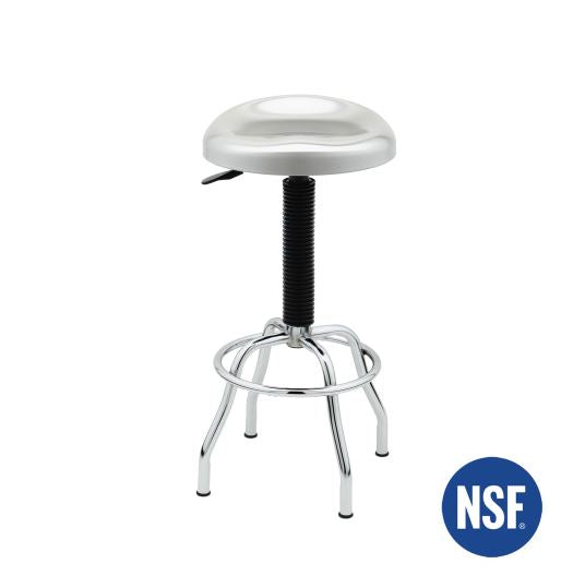 Seville Classics Contoured Stainless Steel Seat Pneumatic Adjustable Work Stool Stools