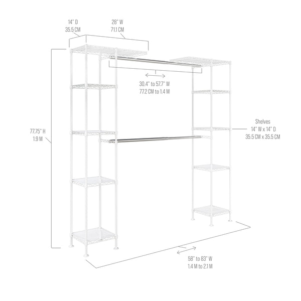 seville classics Expandable Closet Organizer System Closet Organizer