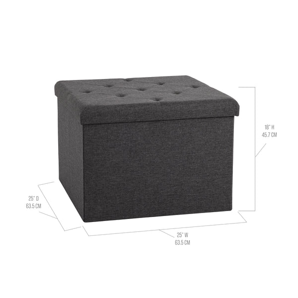 Seville Classics Extra Large Square Storage Ottoman OTTOMANS U0026 BENCHES