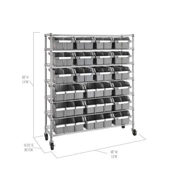 Seville Classics Extra-Wide 7-Tier NSF-Certified 21-Bin Rack Bin Rack