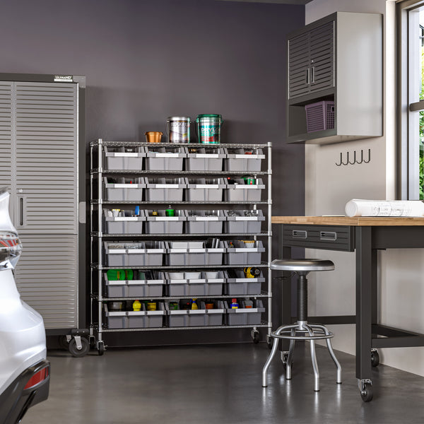 Seville Classics Extra-Wide 7-Tier NSF-Certified 21-Bin Rack Bin Rack