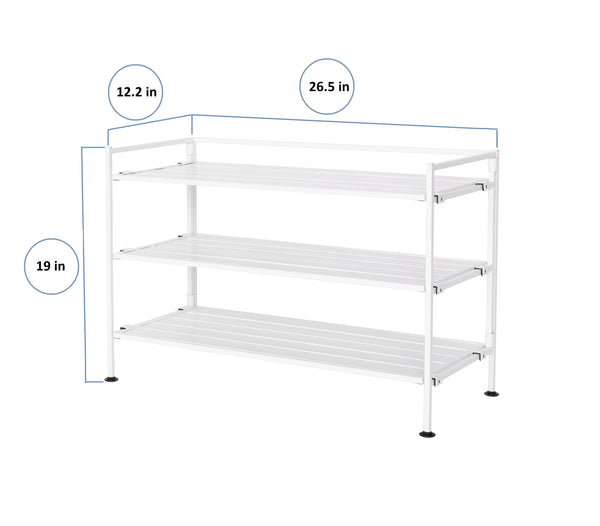 Seville Classics HOME 3-Tier Resin Slatted Shoe Rack Shoe Rack
