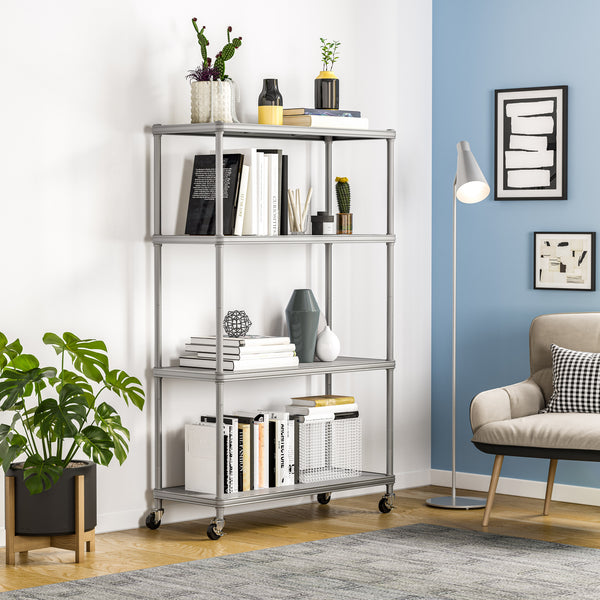 Seville Classics HOME 4-Tier Steel Shelving With Shelf Liners Shelving