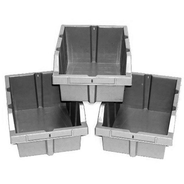 Seville Classics Large Grey Bins For Commercial Bin Rack (3-Pack) Bin Rack Parts