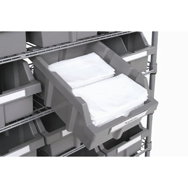 Seville Classics Large Grey Bins For Commercial Bin Rack (3-Pack) Bin Rack Parts