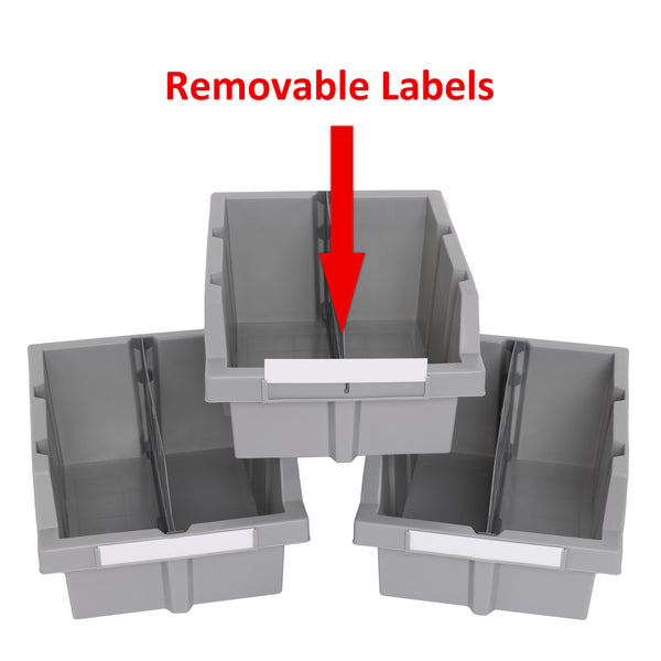 seville classics Large Grey Bins for Commercial Bin Rack (3-Pack) Bin Rack Parts