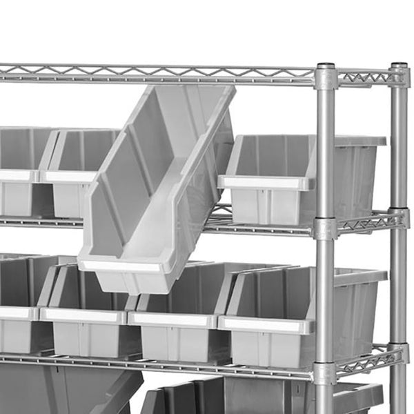 Seville Classics Medium Grey Bins For Commercial Bin Rack Medium (3-Pack) Bin Rack Parts