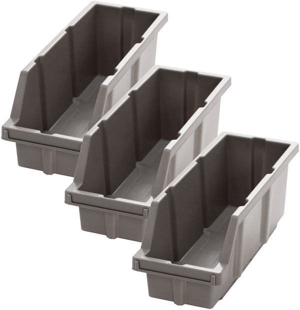 Seville Classics Medium Grey Bins For Commercial Bin Rack Medium (3-Pack) Bin Rack Parts