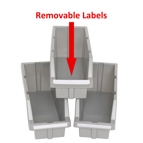 seville classics Medium Grey Bins for Commercial Bin Rack Medium (3-Pack) Bin Rack Parts