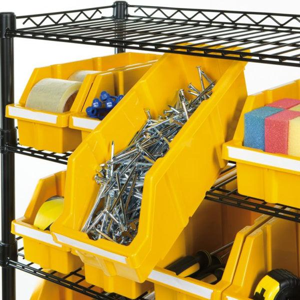 Seville Classics Medium Yellow Bins For Commercial Bin Rack Medium (3-Pack) Bin Rack Parts