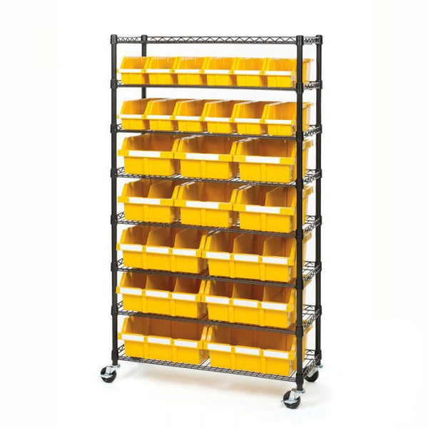 Seville Classics Medium Yellow Bins For Commercial Bin Rack Medium (3-Pack) Bin Rack Parts