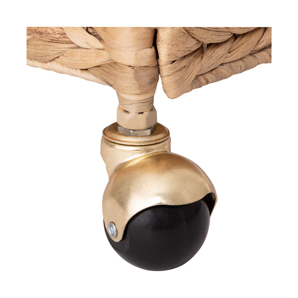 seville classics Natural Water Hyacinth Handwoven Lidded Double Laundry Hamper with Gold Sphere Casters Laundry seville classics Natural Water Hyacinth Handwoven Lidded Double Laundry Hamper with Gold Sphere Casters Laundry