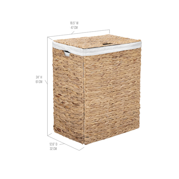 Seville Classics Natural Water Hyacinth Handwoven Lidded Laundry Hamper Laundry