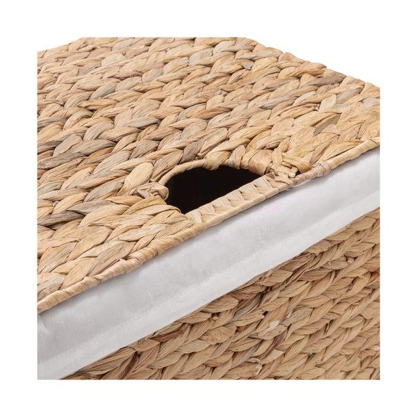 Seville Classics Natural Water Hyacinth Handwoven Lidded Laundry Hamper Laundry
