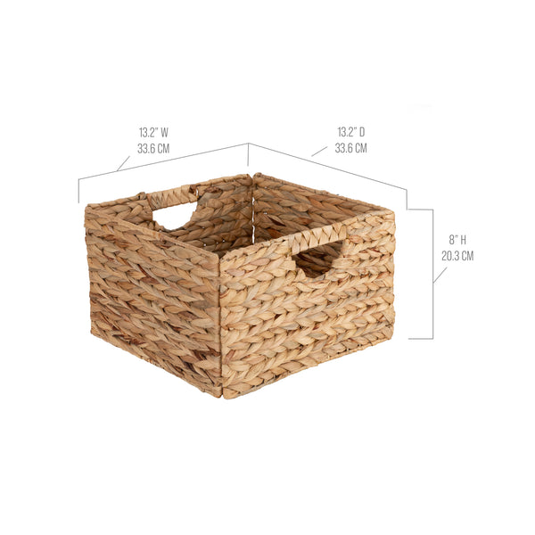 Seville Classics Natural Water Hyacinth Storage Basket Set (2-Pack) Baskets U0026 Bins