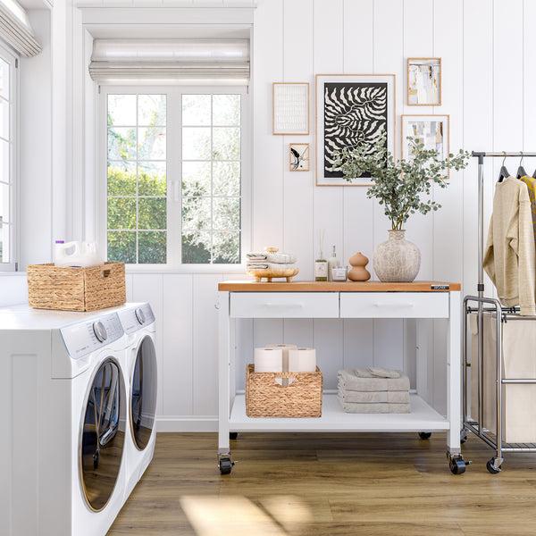 seville classics Natural Water Hyacinth Storage Basket Set (2-Pack) Baskets u0026 Bins