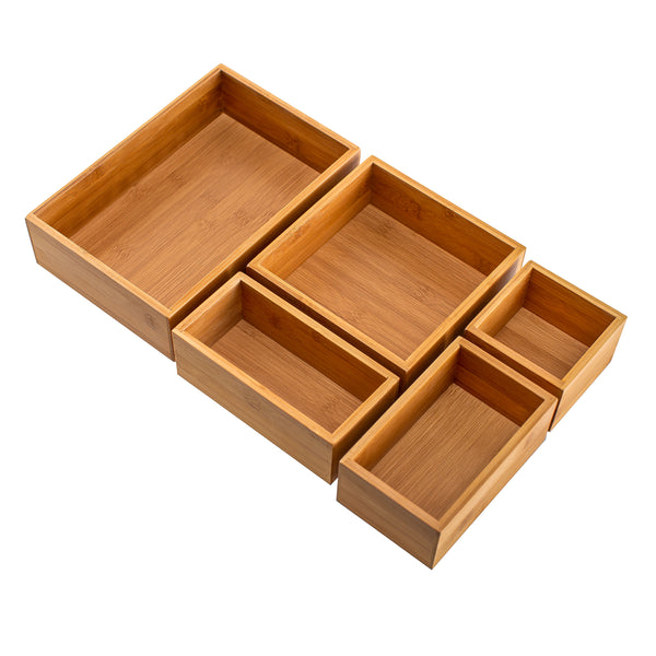 Seville Classics 5-Piece Bamboo Storage Set Bamboo