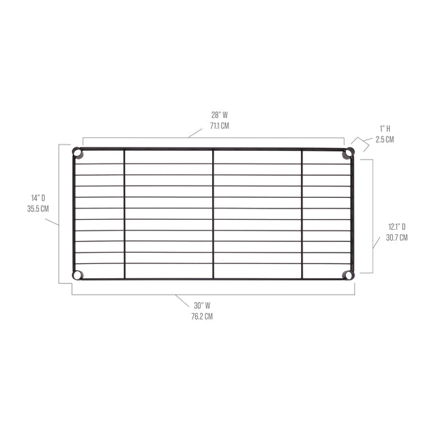 Seville Classics Steel Wire Shelf Shelving Parts