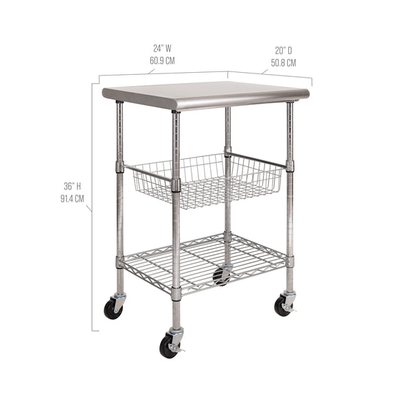 Seville Classics Stainless Steel NSF-Certified Utility Worktable Cart Workbenches U0026 Tables
