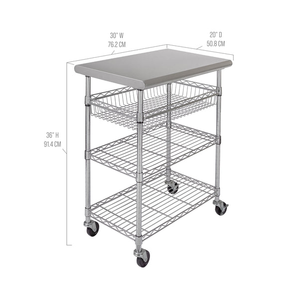 Seville Classics Stainless Steel NSF-Certified Utility Worktable Cart Workbenches U0026 Tables