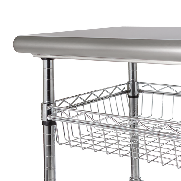 Seville Classics Stainless Steel NSF-Certified Utility Worktable Cart Workbenches U0026 Tables