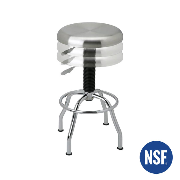 Seville Classics Stainless Steel Seat Pneumatic Adjustable Work Stool Stools