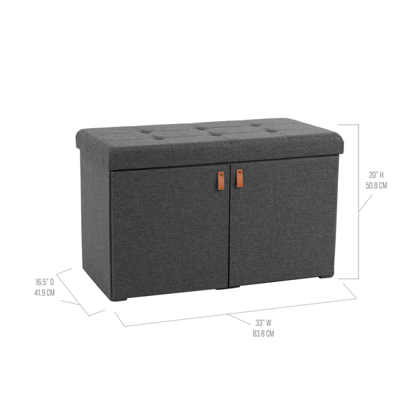 Seville Classics Tufted Shoe Storage Trunk Ottomans U0026 Benches