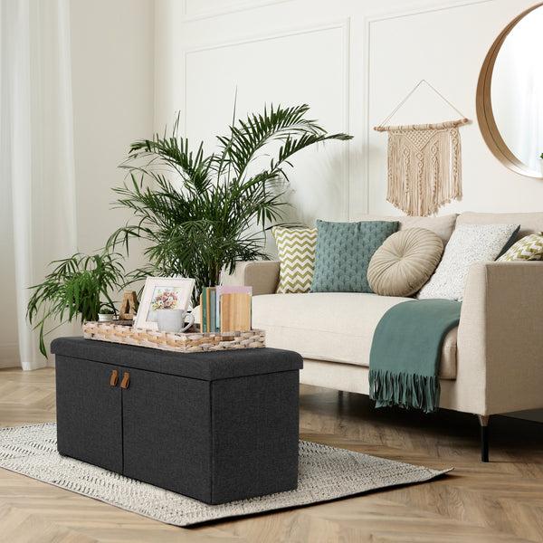 seville classics Tufted Shoe Storage Trunk Ottomans u0026 Benches