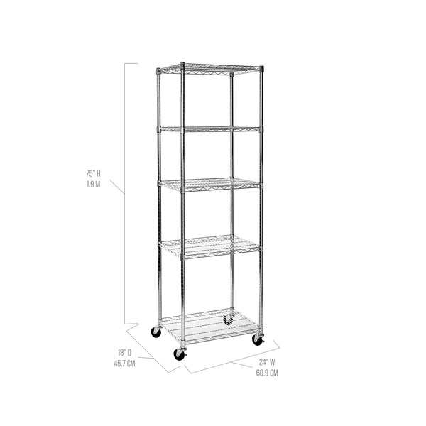 Seville Classics UltraDurable® 5-Tier NSF-Certified Steel Shelving Shelving