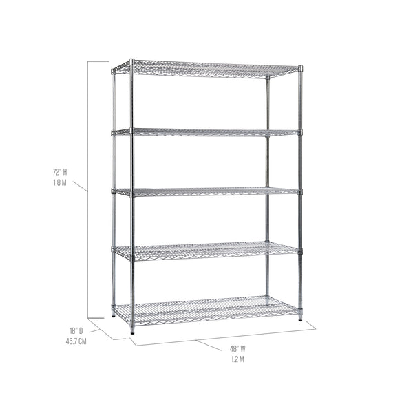 Seville Classics UltraDurable® 5-Tier NSF-Certified Steel Shelving Shelving