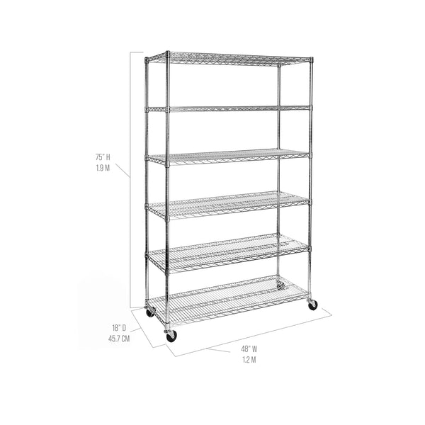 Seville Classics UltraDurable® 6-Tier NSF-Certified Steel Shelving Shelving
