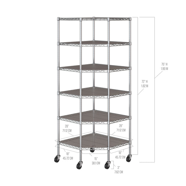 seville classics UltraDurable® 6-Tier NSF-Certified Steel Shelving with Shelf Liners Shelving
