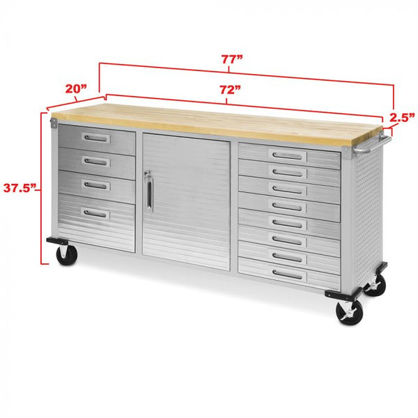 Seville Classics UltraHD® 12-Drawer Rolling Workbench UltraHD