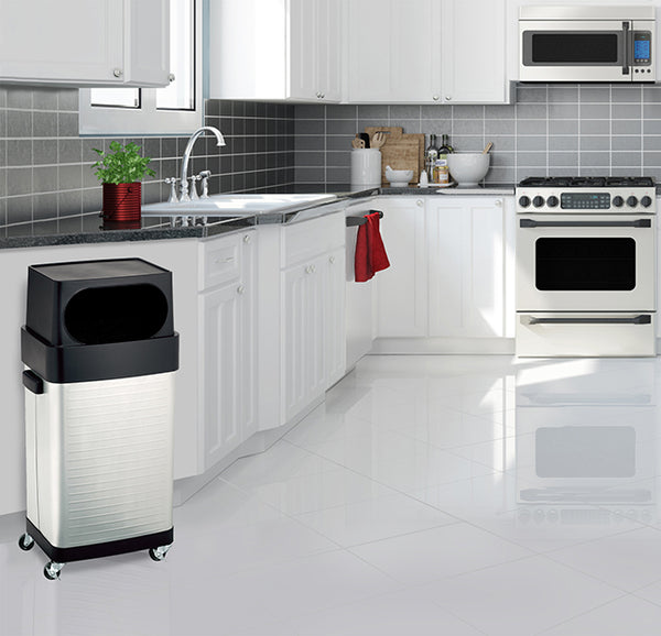 Seville Classics UltraHD® Stainless Steel Trash Can 17 Gal. Trash Cans/Wastebaskets