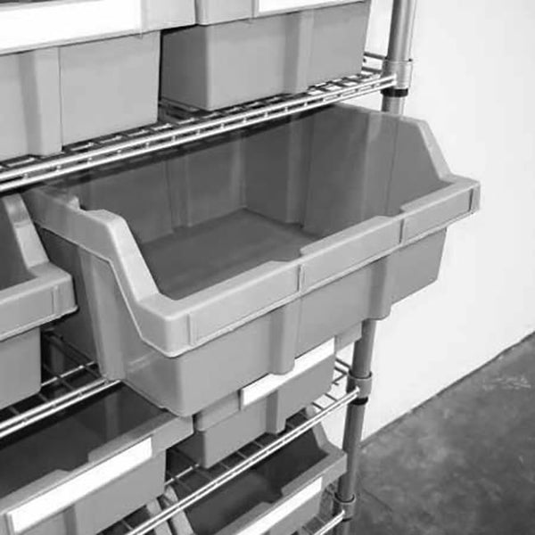 Seville Classics XL Grey Bins For Commercial Bin Rack (2-Pack) Bin Rack Parts