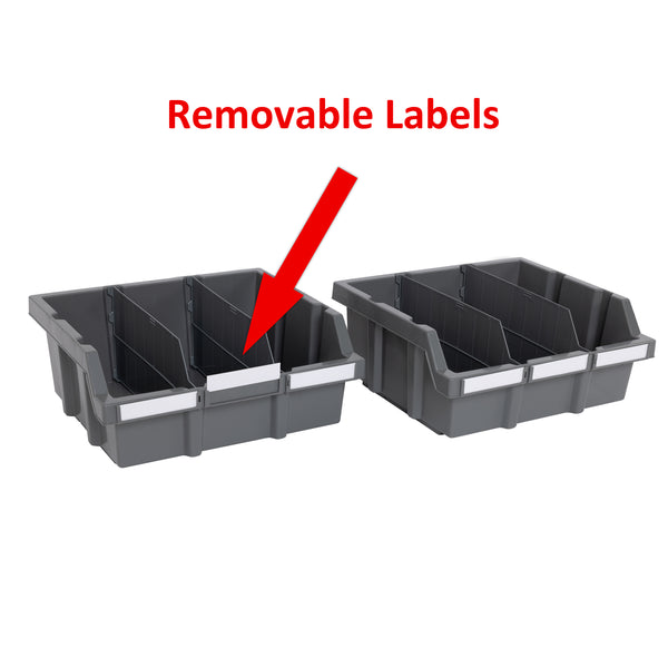 seville classics XL Grey Bins for Commercial Bin Rack (2-Pack) Bin Rack Parts