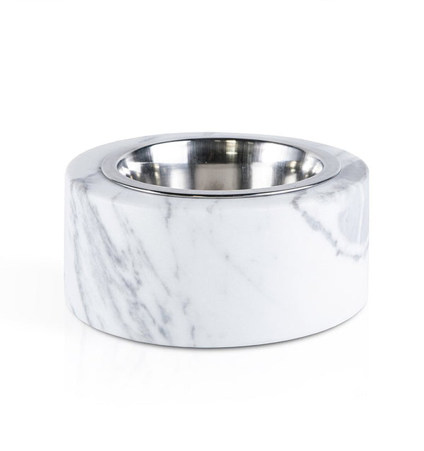 Sferra Fiammetta V Italian Marble Pet Bowl With Stainless Steel Insert GIFTS U0026 DÉCOR