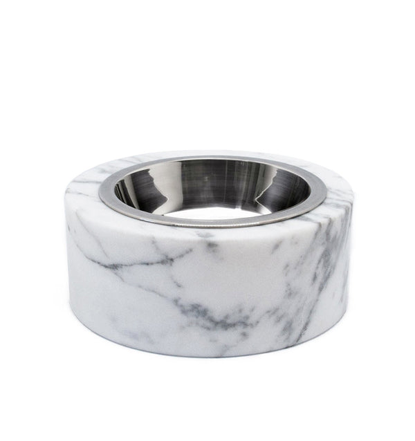 sferra Fiammetta V Italian Marble Pet Bowl with Stainless Steel Insert GIFTS u0026 DÉCOR