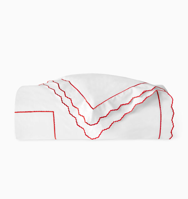 Sferra Pettine White/Crimson Bedding Bundle BEDDING