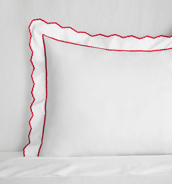 Sferra Pettine White/Crimson Bedding Bundle BEDDING