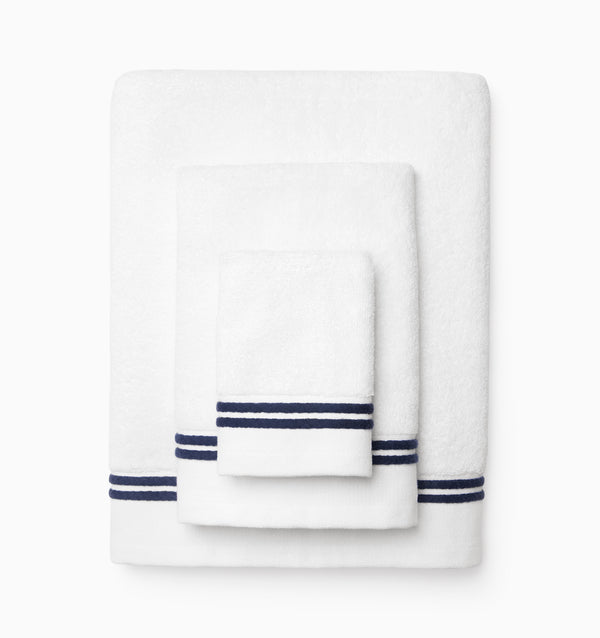 Sferra Aura Nuova White & Navy Bundle (Save 10%) BATH