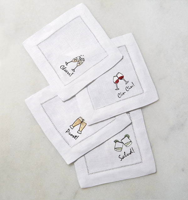 sferra Cheers Cocktail Napkins SALE