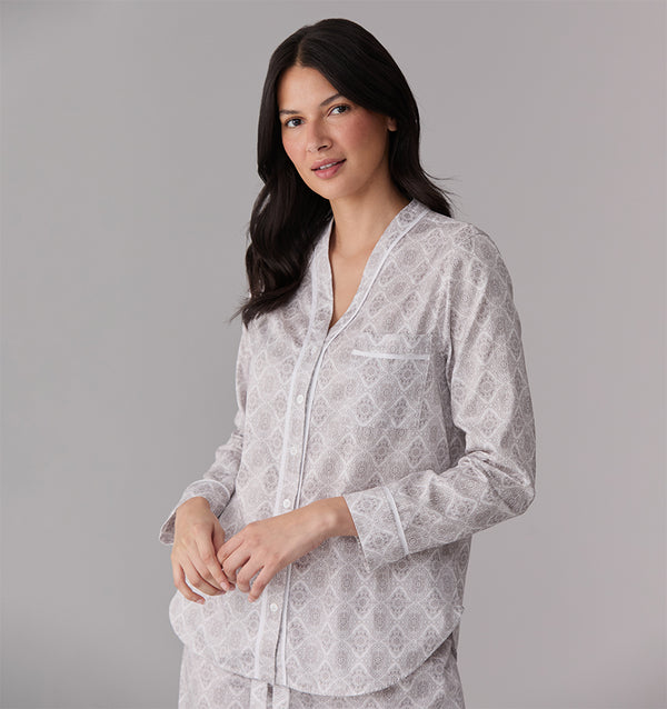 Sferra Ravenna Long Sleeve Buttoned Top LOUNGEWEAR
