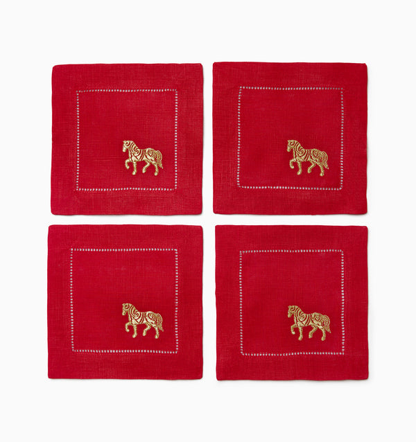 Sferra Year Of The Horse Cocktail Napkins TABLE