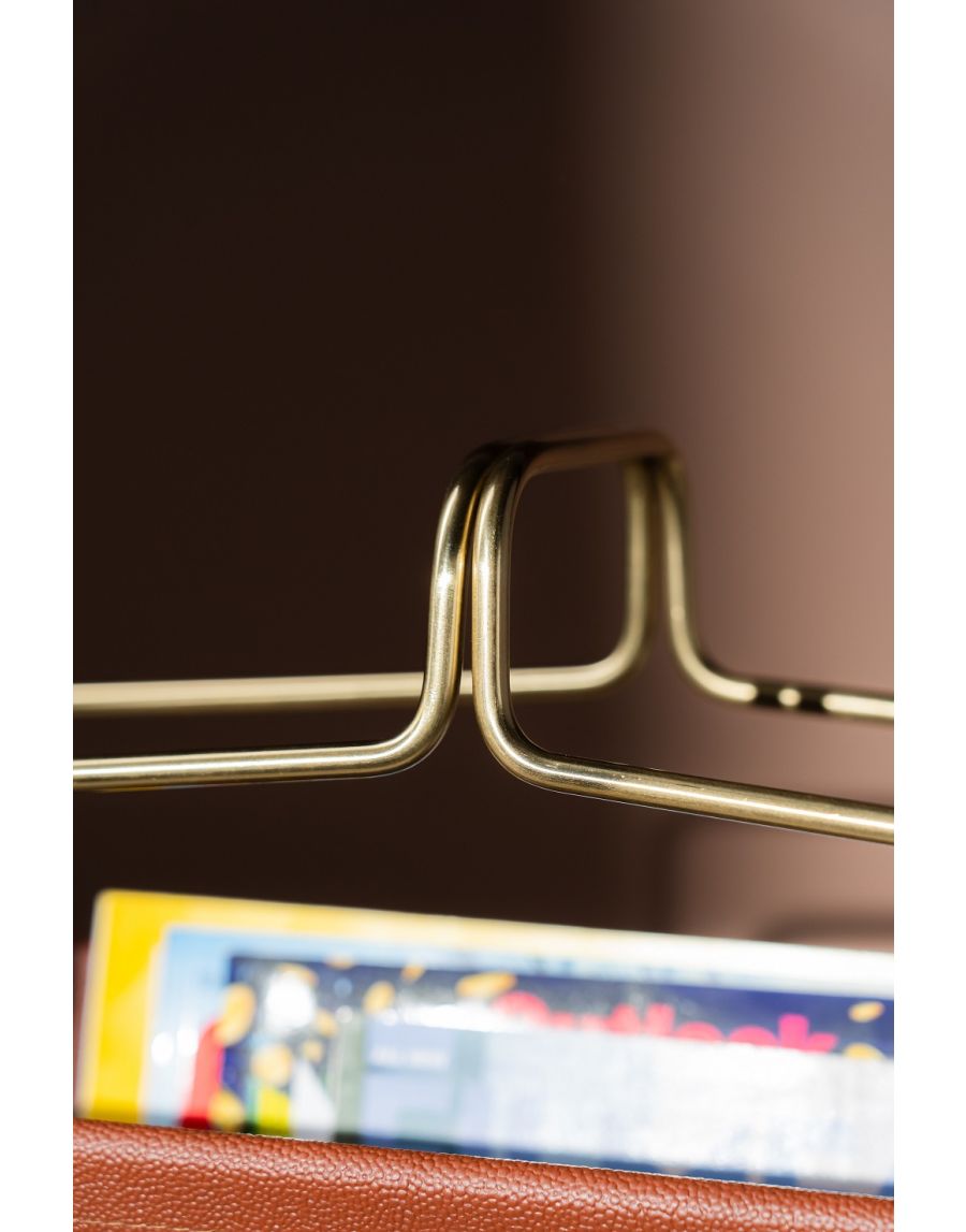 Sg Home Mettalic Muse Faux Leather Magazine Holder Brown